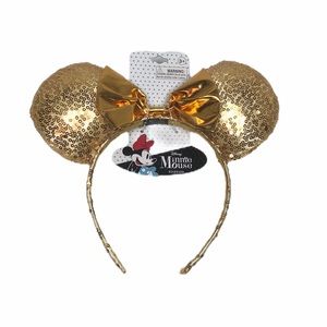 Minnie Mouse Disney Ears with Bow Headband, Gold
